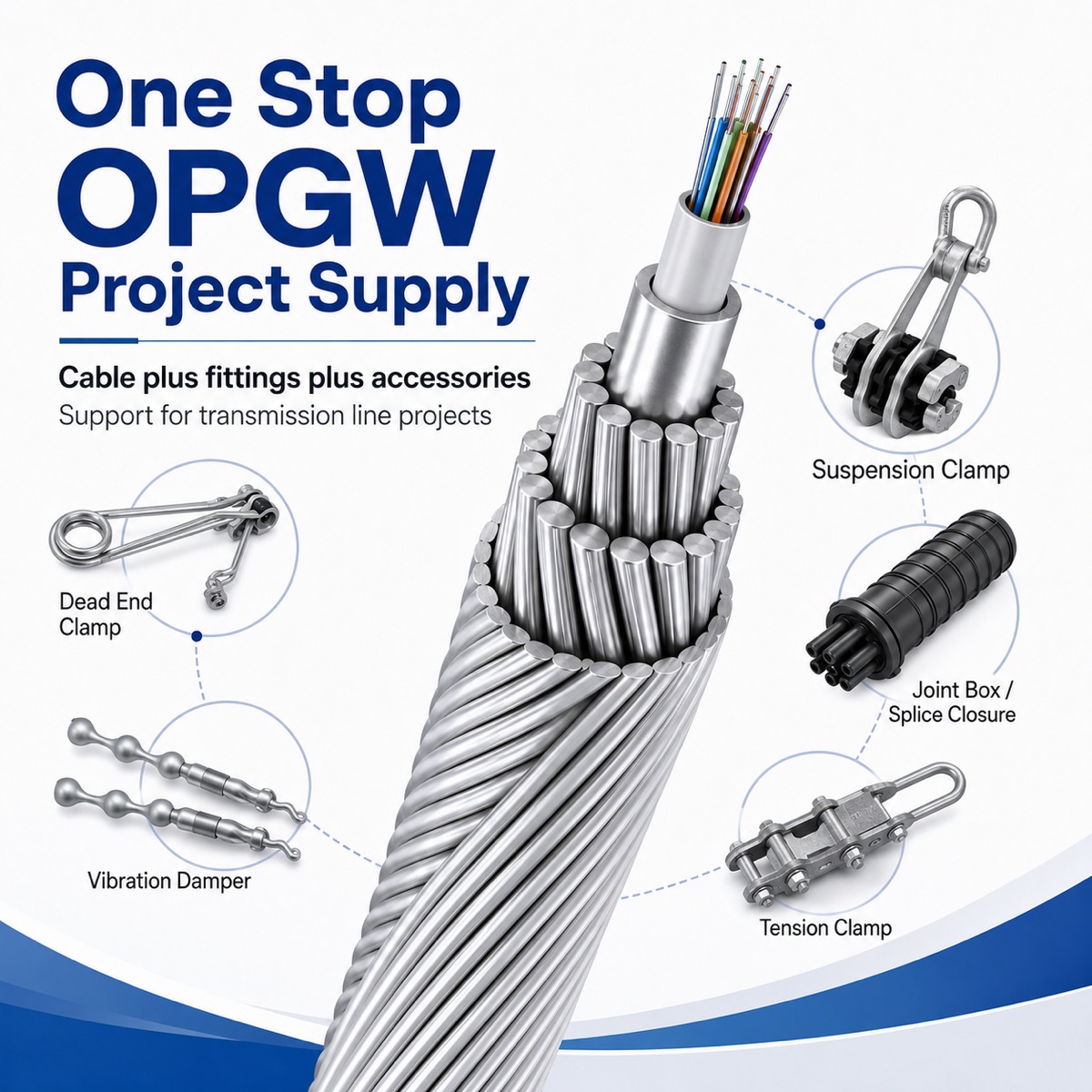 Stranded OPGW صورة المنتج ومرجع التركيب 3